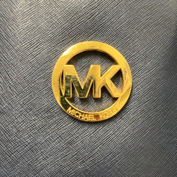 Michael Kors Blue and Gold Structured Tote - Picture 7 of 14